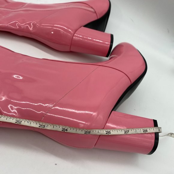 Pink Round Toe Thigh High Over The Knee Boots - Picture 8 of 11